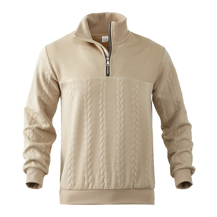 Fleece sweater for men with high collar and textured design Lune London