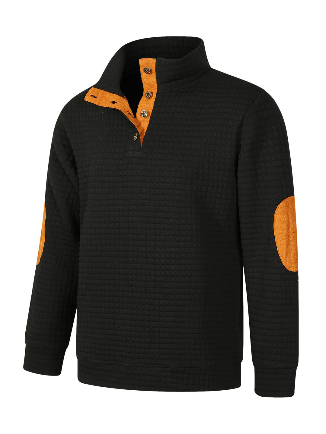 Men's Comfortable Sweatshirt with Button Placket and Contrasting Elements Lune London