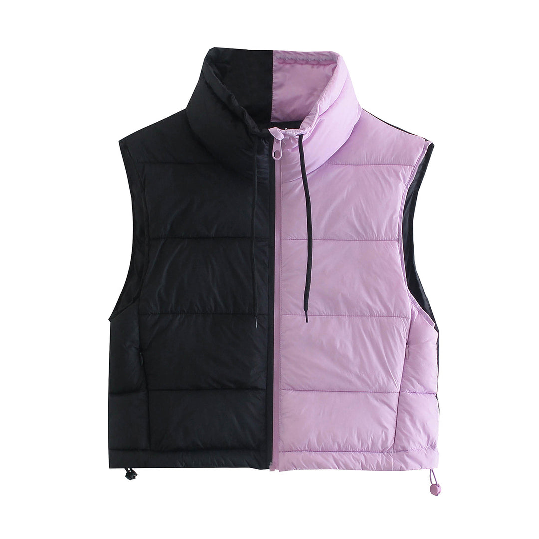 Ladies reversible vest with hugging function and high collar Lune London