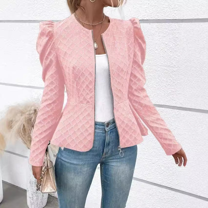 Trendy women's blazer with puff sleeves Lune London