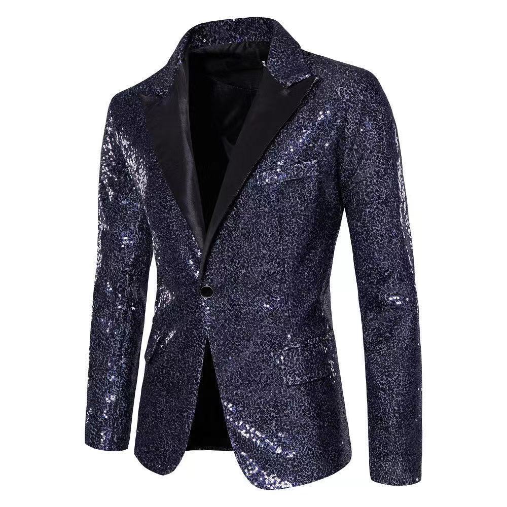 Elegant sequin blazer for men with refined decorative accents Lune London