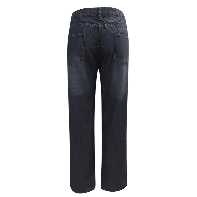 Women's fashionable destroyed jeans in a casual cut with high pockets and unique details Lune London