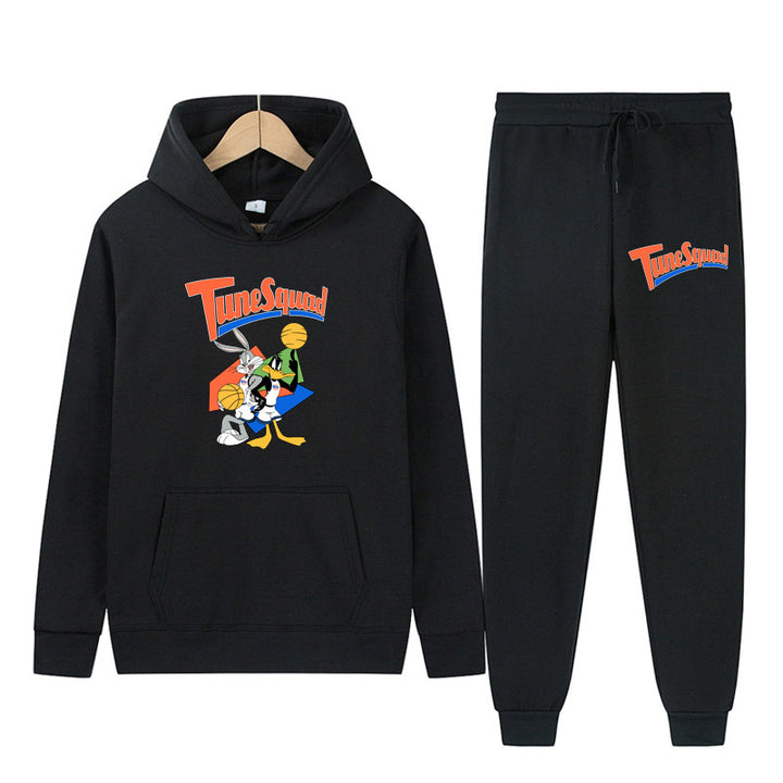 Women's hoodie and jogger pant set with energetic cartoon pattern Lune London