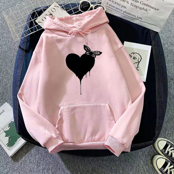 Women's Hoodie with Creative Heart Design Chic & Stil