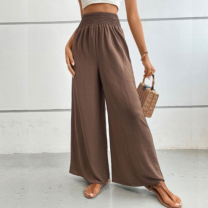 Wide summer pants for women with elastic waistband Lune London