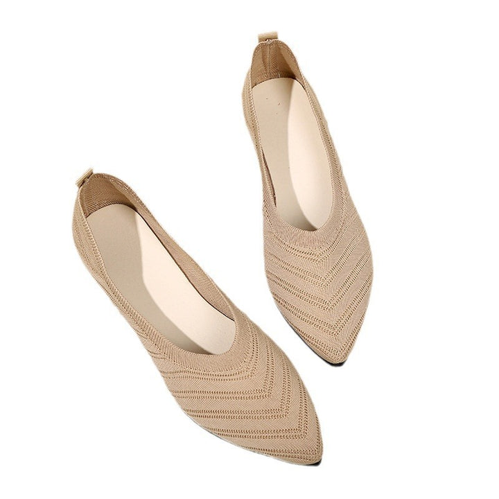 Ladies Textured Boucle Ballerinas Lune London