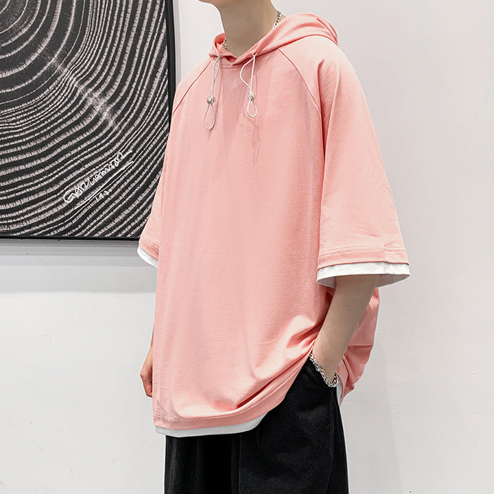 Oversized T-shirt for men with hood and breathable properties Lune London