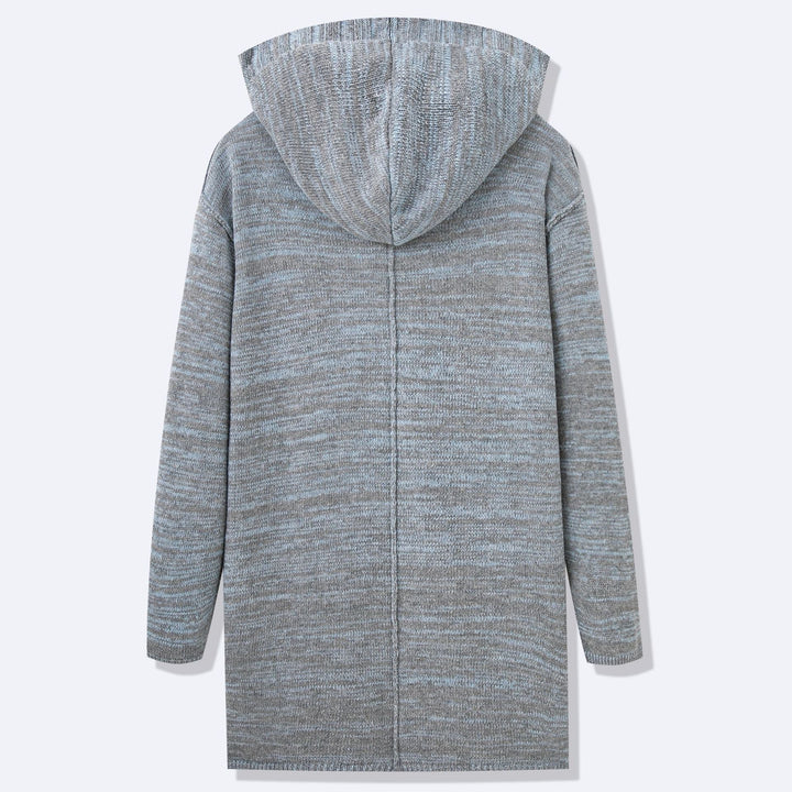 Men's Long Knit Coat with Modern Design and Casual Details Lune London