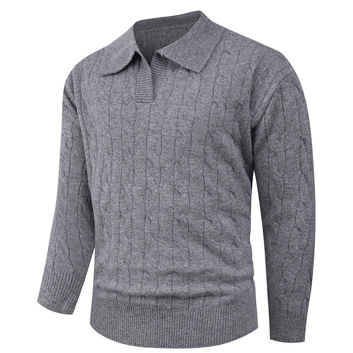 Elegant knitted sweater for men with modern cable pattern Lune London