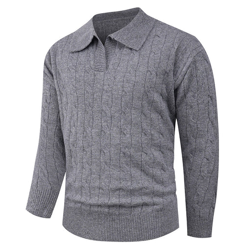 Elegant knitted sweater for men with modern cable pattern Lune London