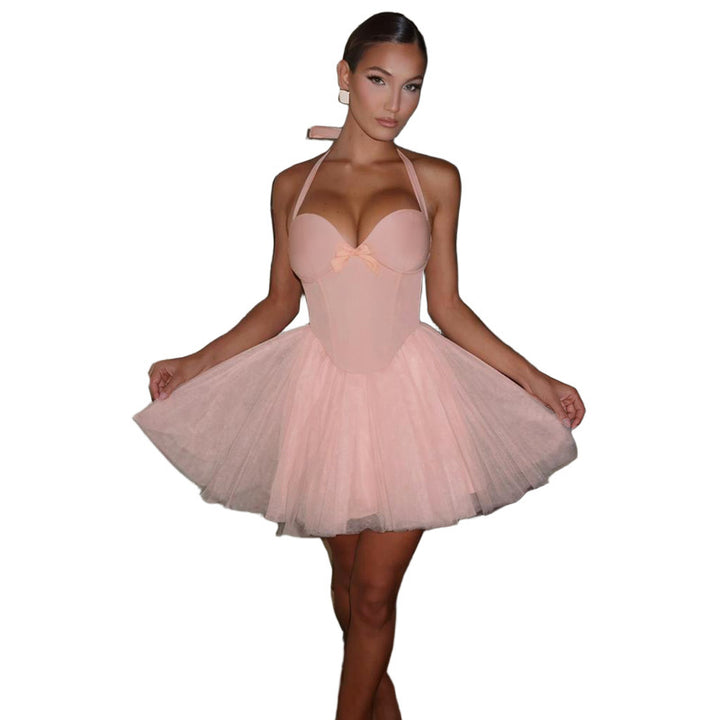 Tulle skater dress for women with bow detail Lune London