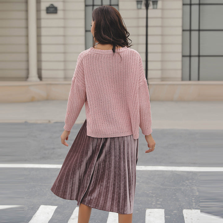Pull en tricot pour femmes dans un design décontracté avec un motif en tricot à la mode Chic & Stil