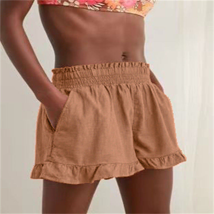 Women's leisure pants with ruffles and elastic waist Lune London