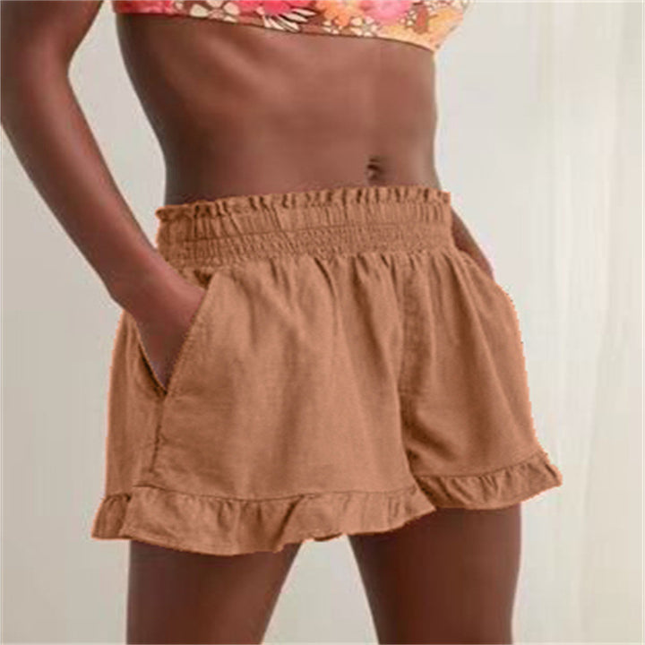 Women's leisure pants with ruffles and elastic waist Lune London