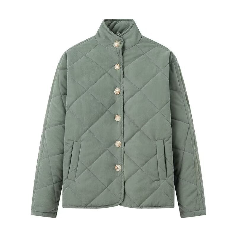 Veste matelassée pour femmes avec col montant à la mode et poches pratiques Chic & Stil