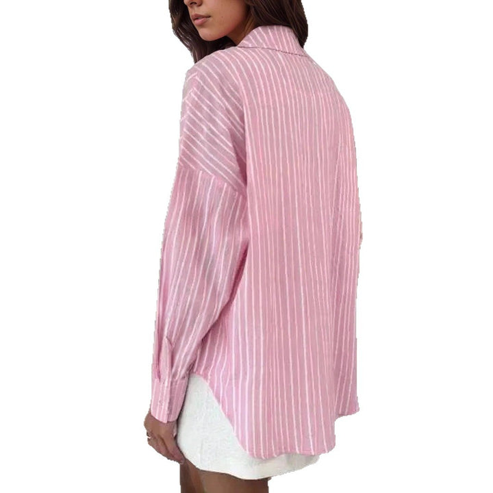 Ladies Trendy Striped Shirt with Oversized Cut Lune London