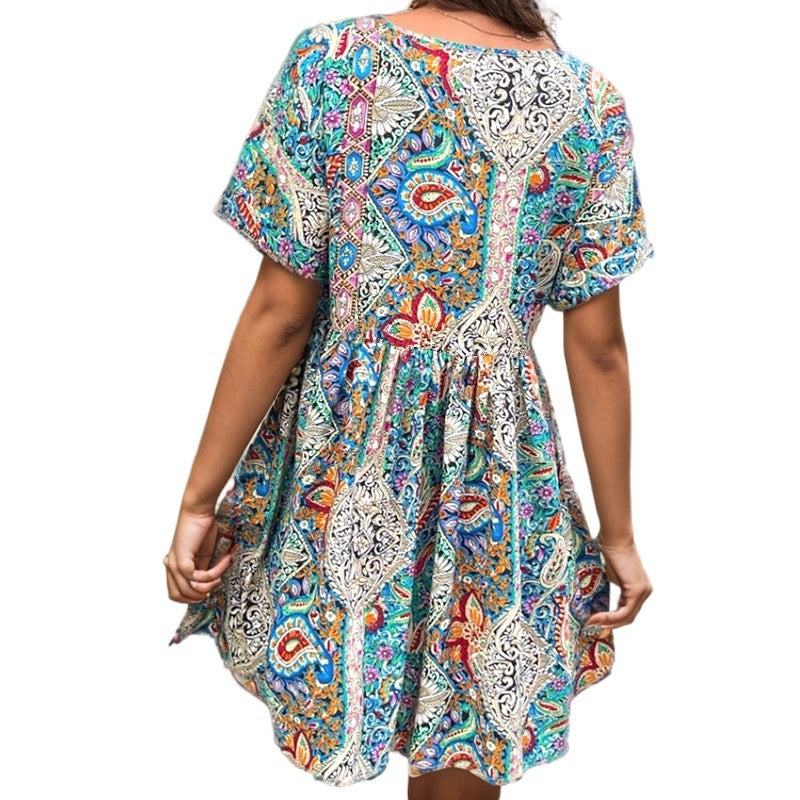 Robe d'été pour femme avec motif floral et coupe ample Chic & Stil