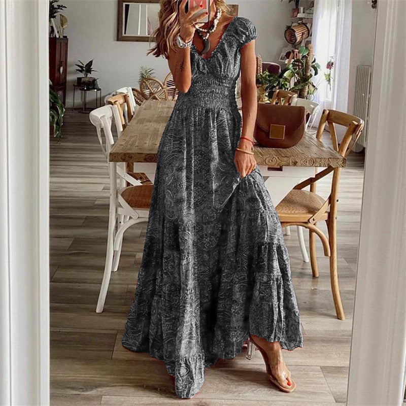 Maxi dress for women with playful cut and elastic details Lune London