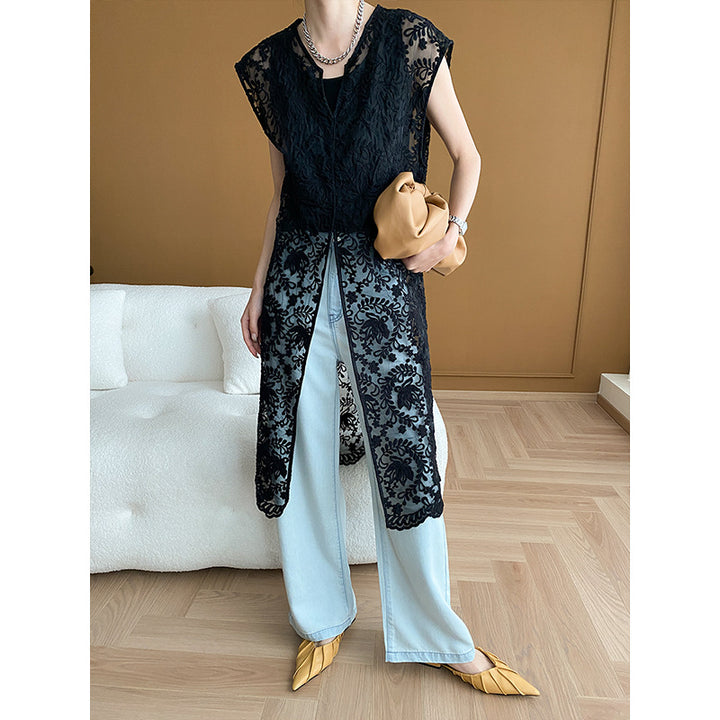 Women's wide jeans with high waist and casual cut Chic & Stil