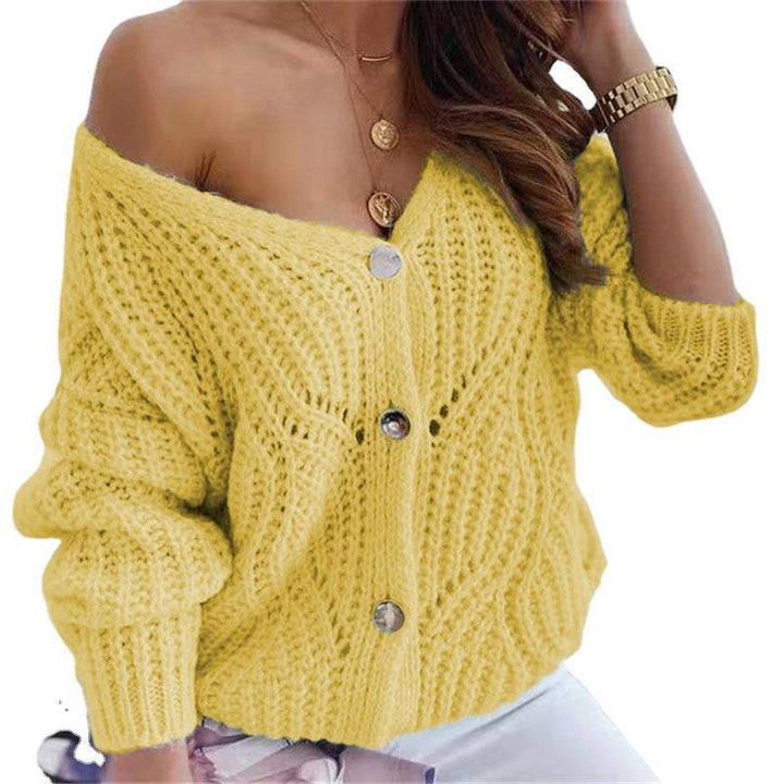 Cardigan en tricot épais pour femmes avec un design ouvert avantageux et des détails de boutons décoratifs Chic & Stil