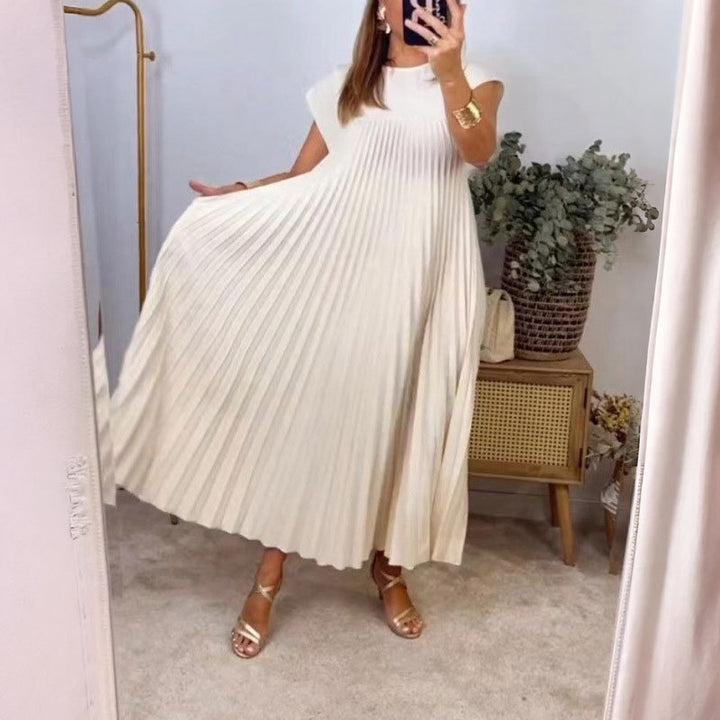 Robe maxi femme avec encolure boutonnée et fente latérale Chic & Stil
