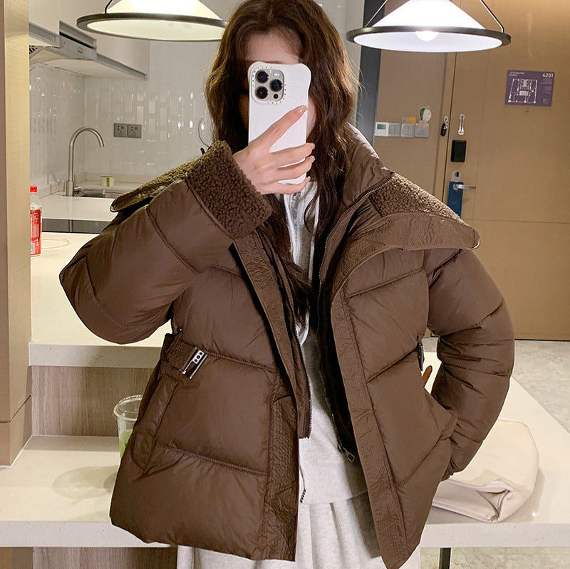 Ladies Stylish and Warm Down Jacket with High Collar and Practical Pockets Lune London