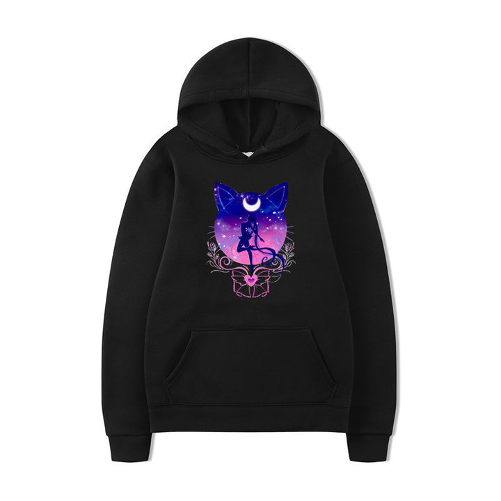 Women's hoodie with artistic cat design and comfortable fit Lune London