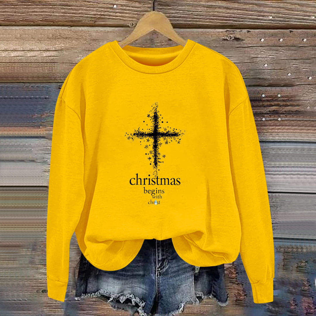 Sweat-shirt pour femmes avec motif chrétien et doublure intérieure douce Chic & Stil