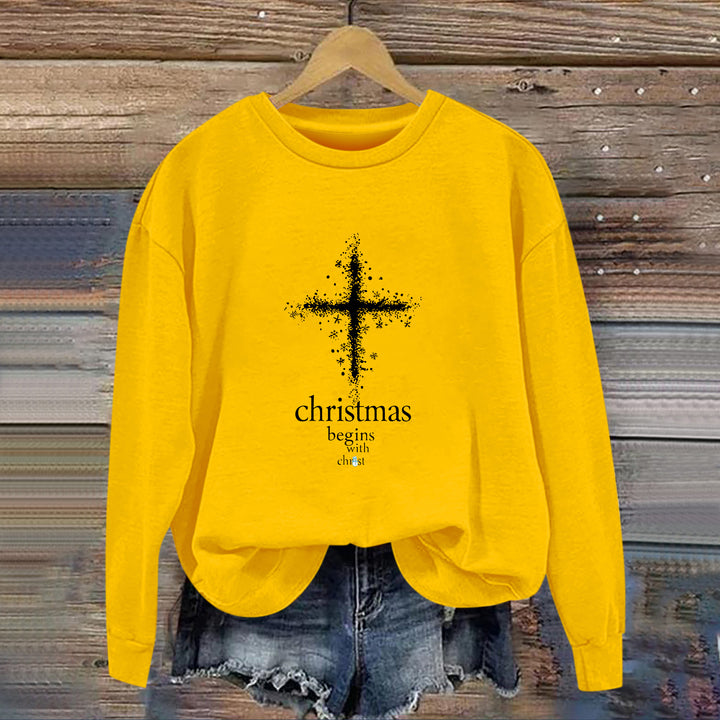 Sweat-shirt pour femmes avec motif chrétien et doublure intérieure douce Chic & Stil