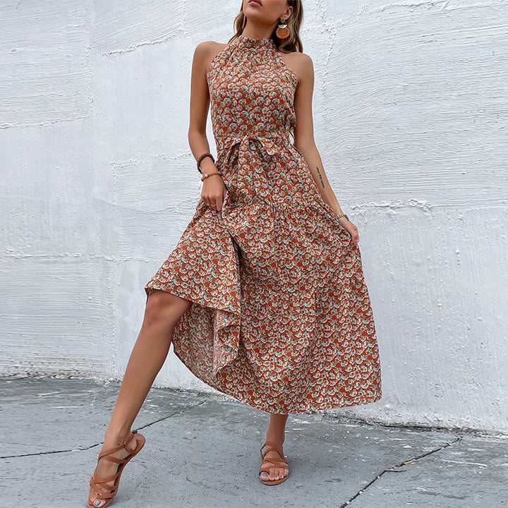 Lune London Women's Floral High Neck Maxi Dress