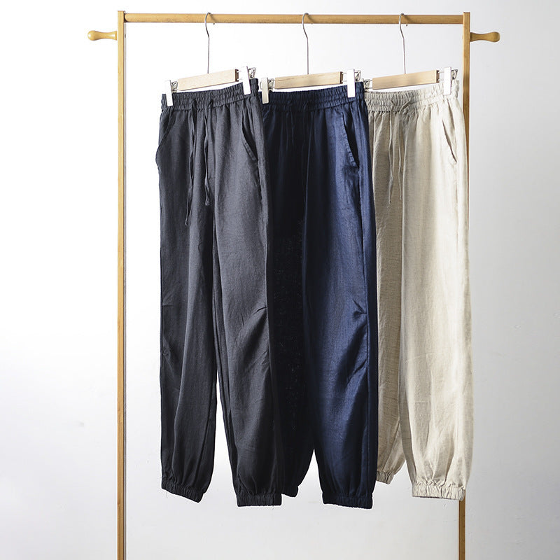 Casual linen pants for women with elastic waist and side pockets Lune London
