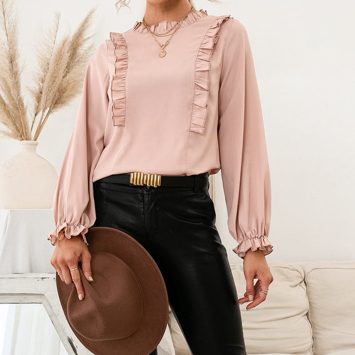 Elegant blouse for ladies with ruffle details and wide sleeves Lune London