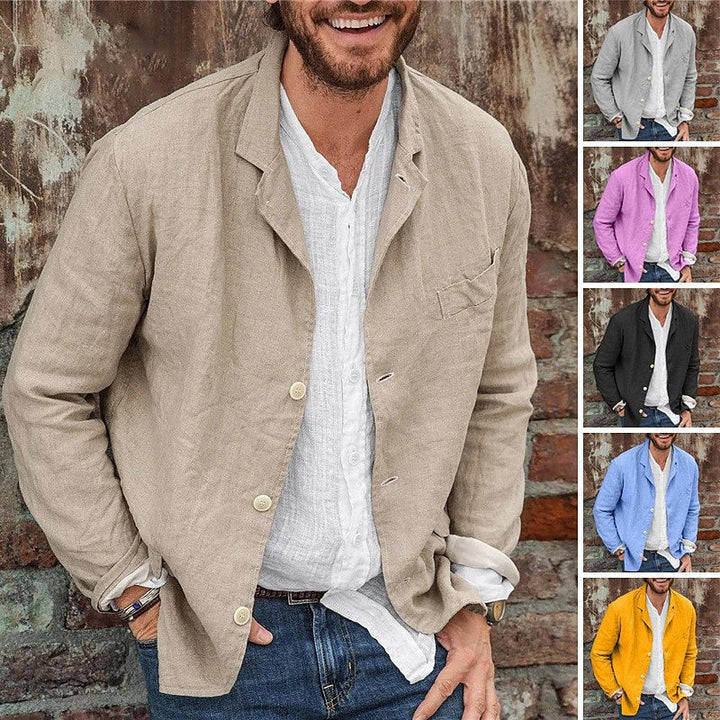 Light linen jacket for men with a casual fit and practical pockets Lune London