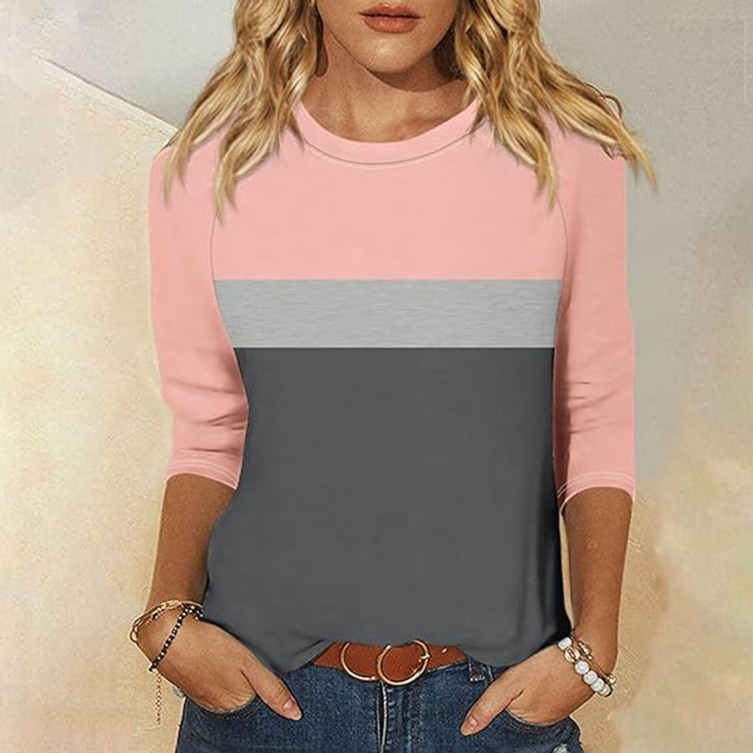 Lune London women's casual T-shirt with trendy color block design