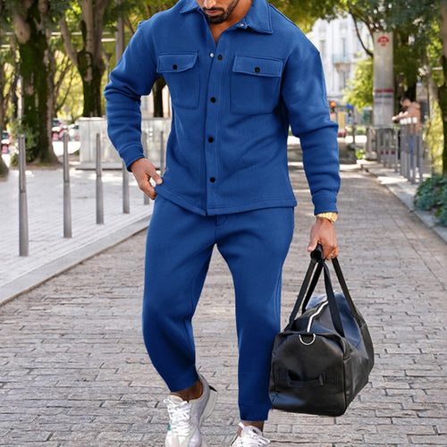 Trendy leisure suit for men with practical pockets and high collar Lune London