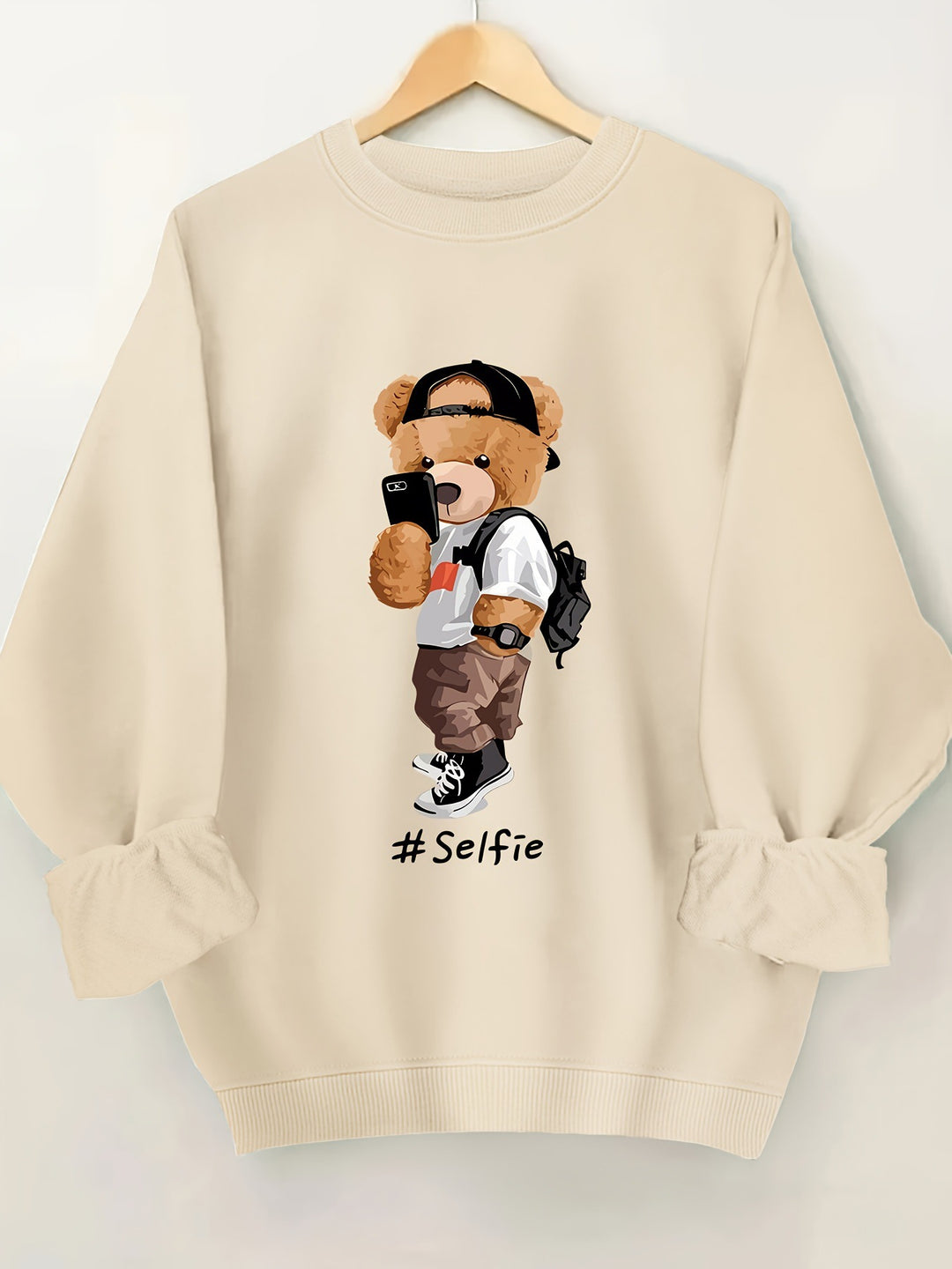 Sweatshirt pour femmes avec design artistique d'ours et coupe décontractée Chic & Stil