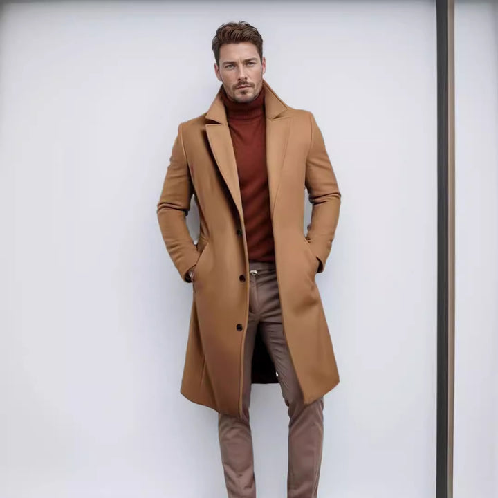 Chic wool coat for men with textured premium material Lune London