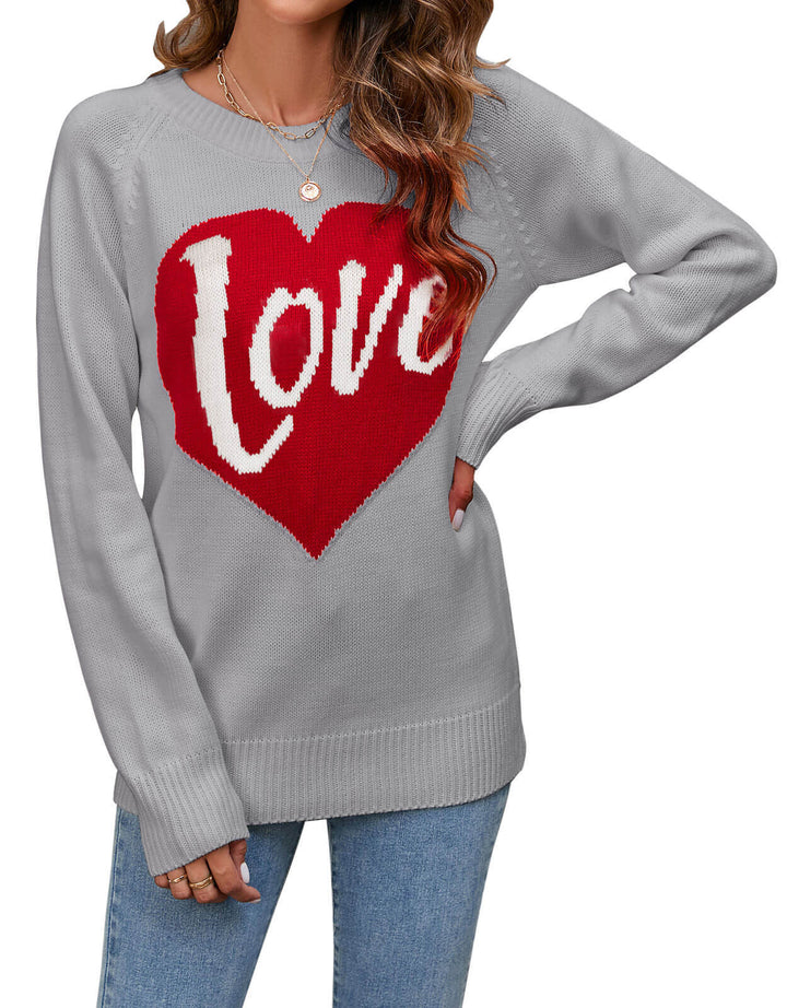 Pull en tricot pour femmes avec design en forme de cœur Chic & Stil