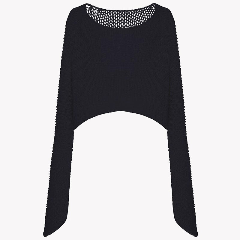 Pull tricoté court décontracté pour femme avec une coupe large Chic & Stil