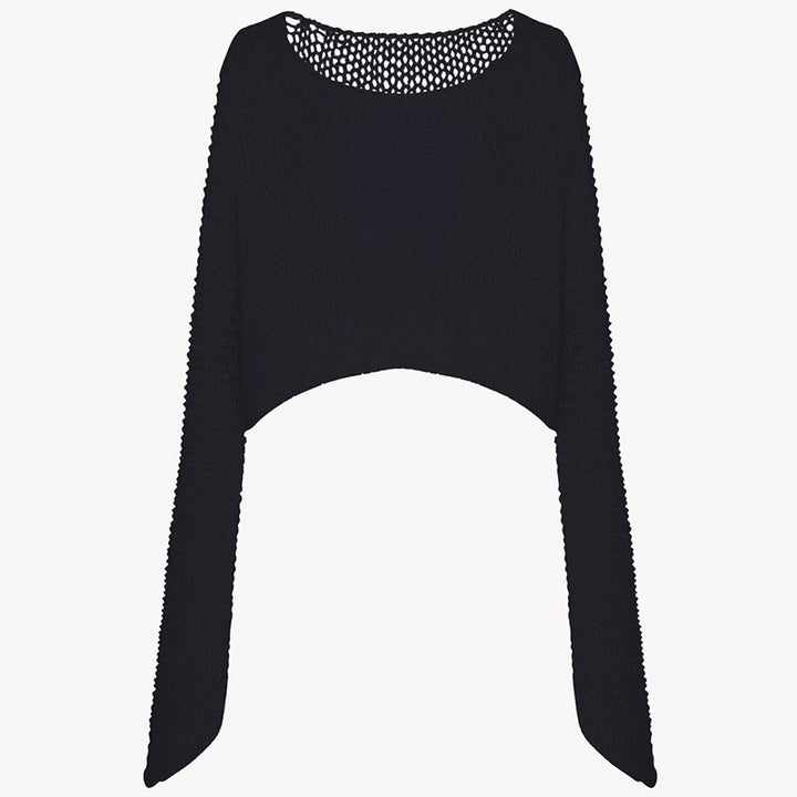 Pull tricoté court décontracté pour femme avec une coupe large Chic & Stil