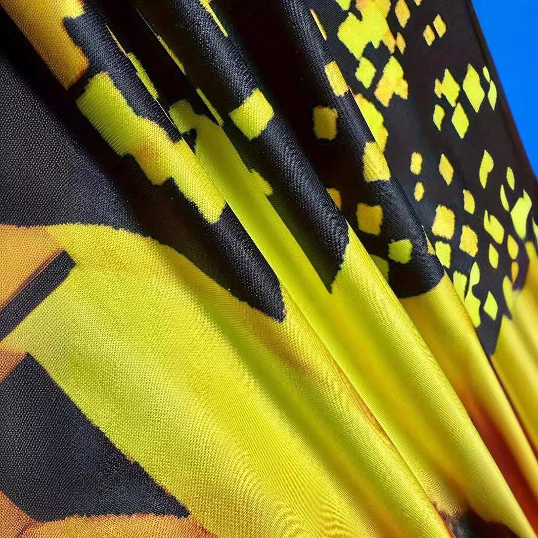 Maxi dress for women with colorful sunflower pattern and practical pockets Lune London