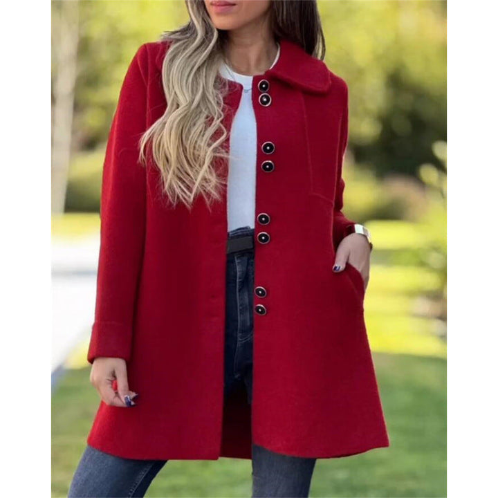 Lune London | Coat - Wool - Structured Fit - Wide Collar - Button Closure - Mid-Length