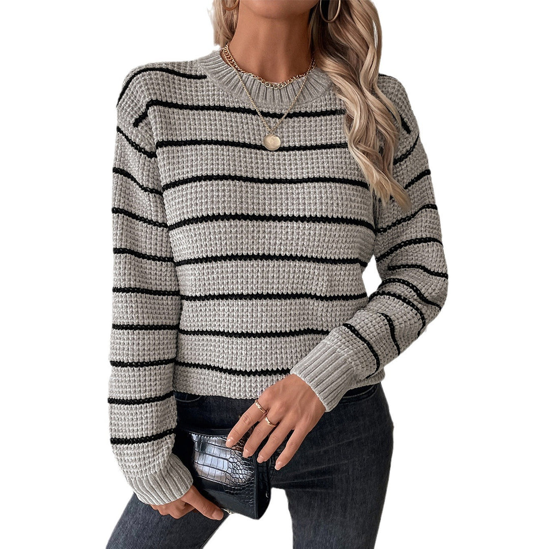 Lightweight knit sweater for women with a wide striped pattern Lune London