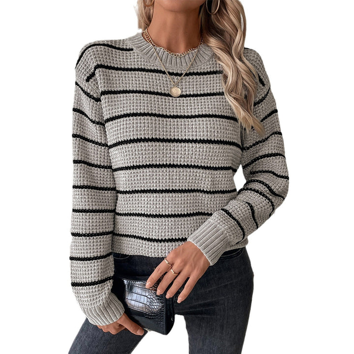 Lightweight knit sweater for women with a wide striped pattern Lune London