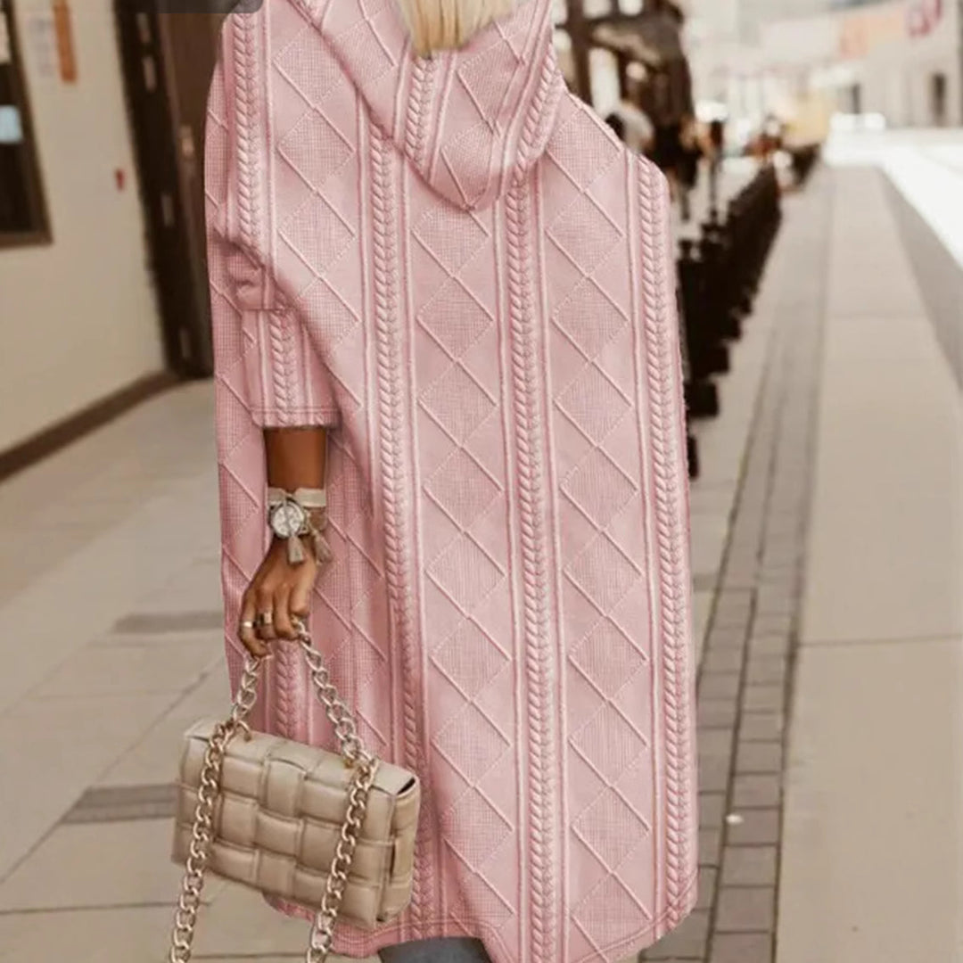 Veste à capuche pour femmes avec surface en rib structuré Chic & Stil