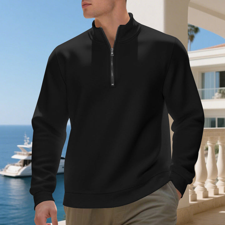 Sporty pullover for men with half-zip and breathable structure Lune London