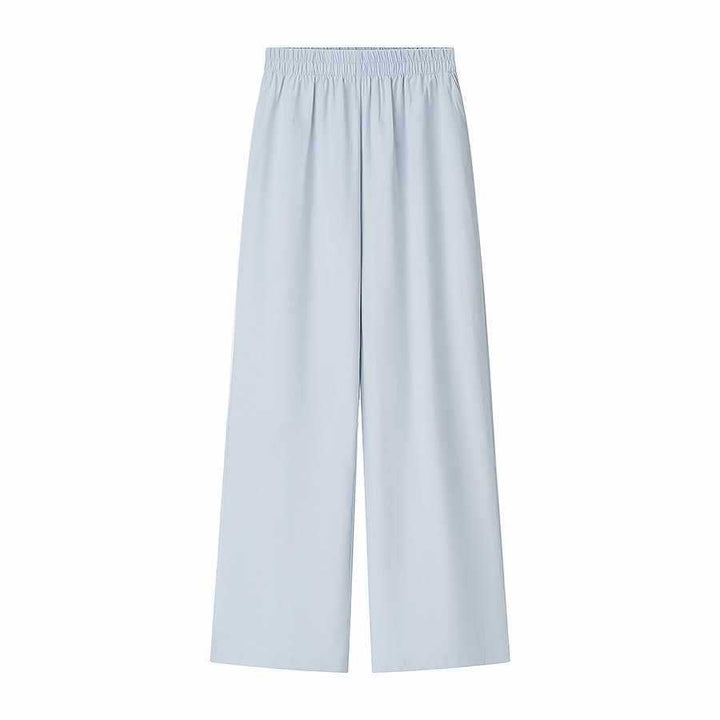 Women's loose high-waist fabric trousers with elastic waistband Lune London