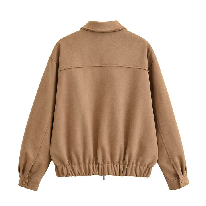 Modest transitional jacket for women with casual zipper and practical pockets Lune London