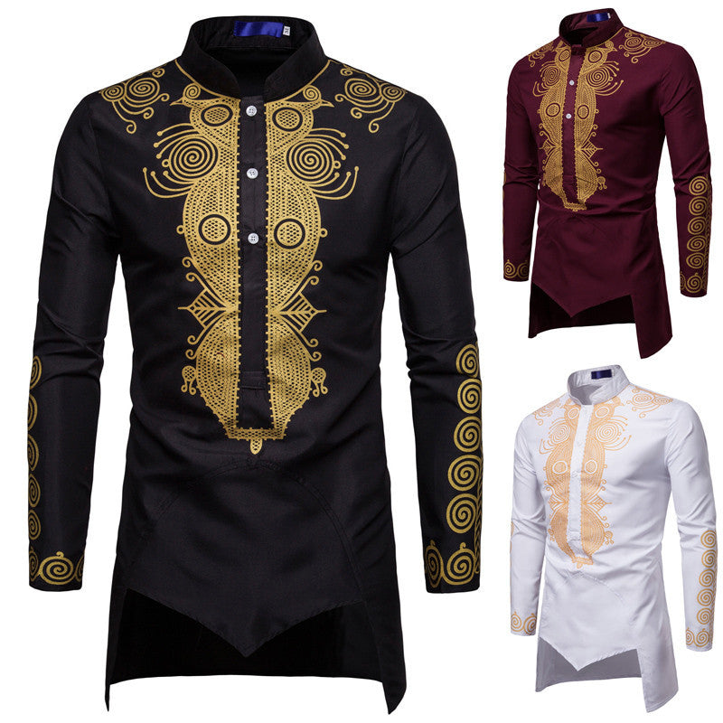 Elegant long sleeve shirt for men with an innovative ethnic design Lune London