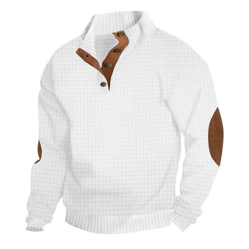 Men Structured Sweater with Leather Accents Lune London